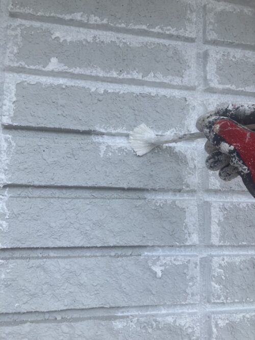 外壁微弾性フィラー　ホワイトフィーラーAⅡ施工状況