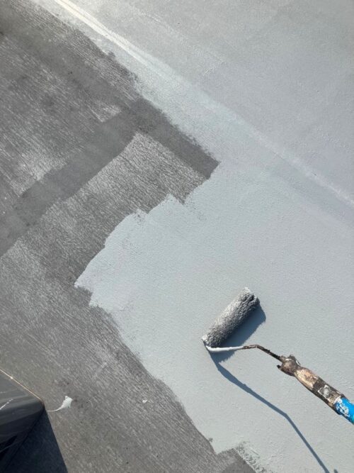 屋上シート防水下地遮熱シートトップ1回目